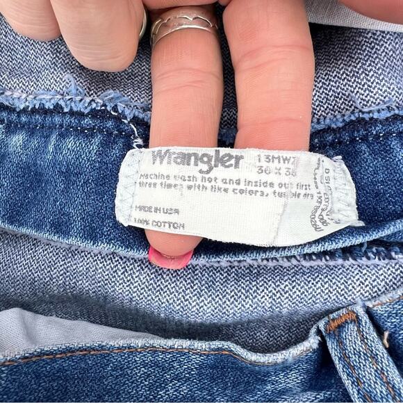 Vintage 90s Wrangler 13MWZ Cowboy Cut Original Fit Blue Jeans 36x36 - Picture 5 of 5